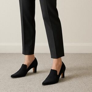 Vintage liz claiborne black slip on heels / 6